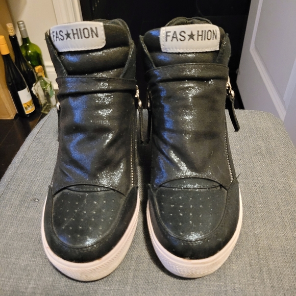 Black heels ankle sneakers shoes - Picture 3 of 7